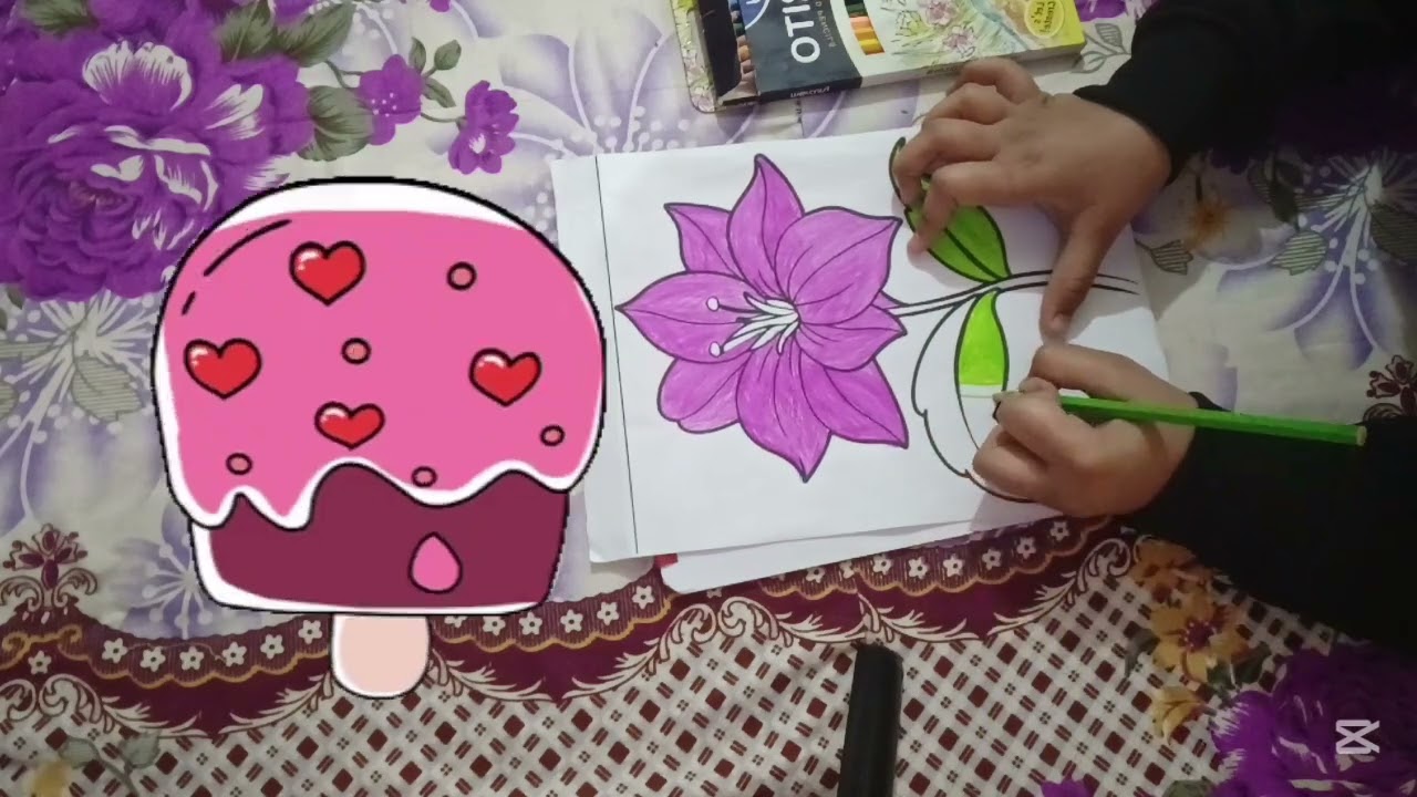Color the flower neatly using bright colors. Stay within the lines and make it look beautiful. Enjoy