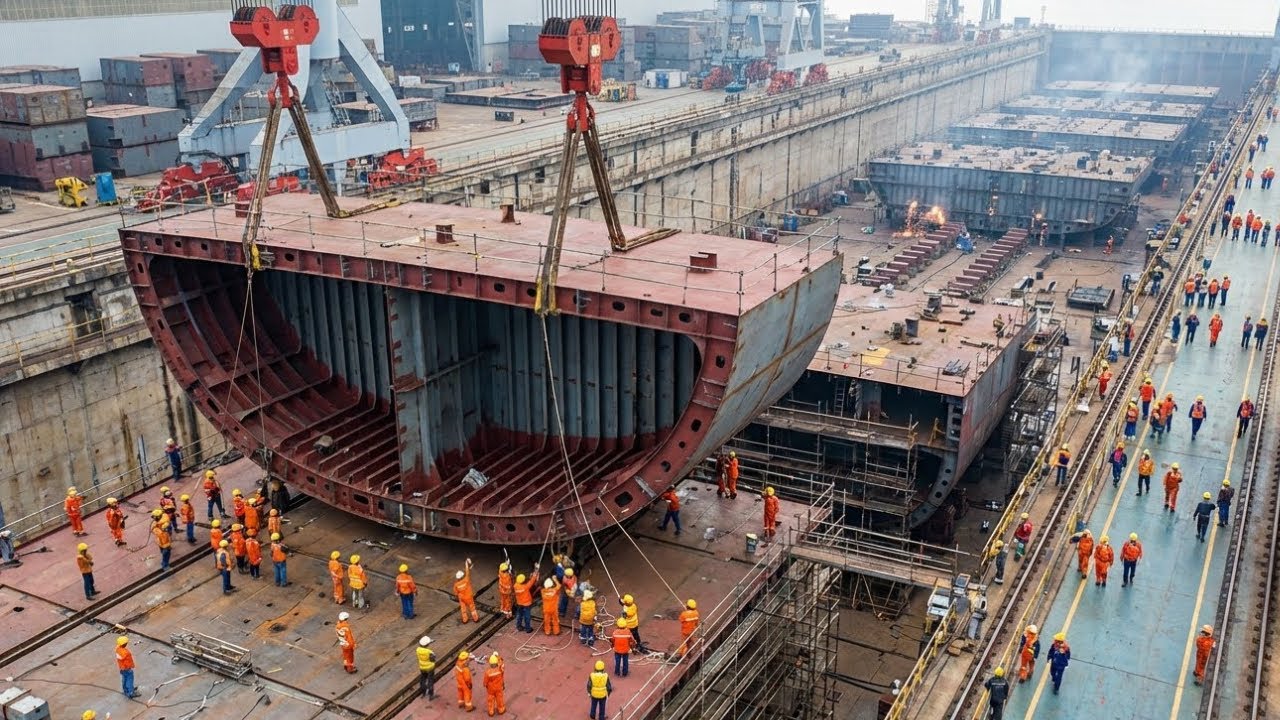 Inside a Mega Shipyard: From Raw Steel to a Container Ship (Full Process)