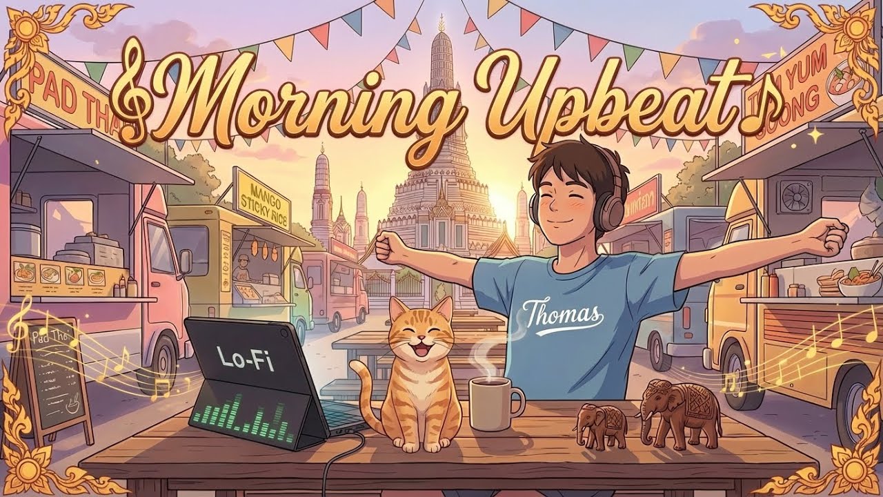 Morning Upbeat at Wat Arun (Chill & Focus) Lo-Fi Song 3Hrs.สายชิลล์ ทำงาน อ่านหนังสือ