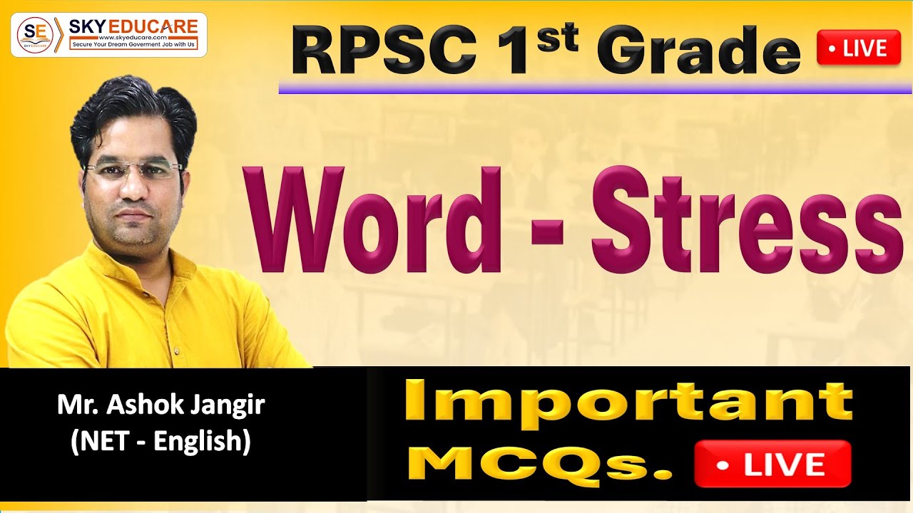 Word - Stress: RPSC 1st Grade & 2nd Grade English, 