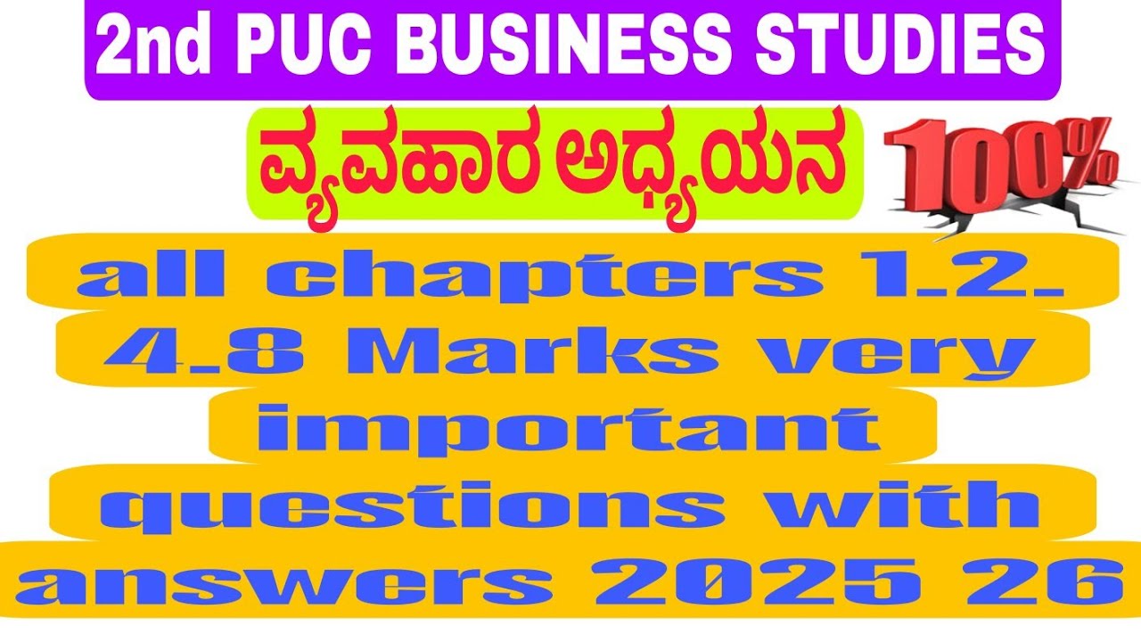 2nd PUC business studies all chapters 1. 2.4.&8 Marks very important questions with answers 2025-26