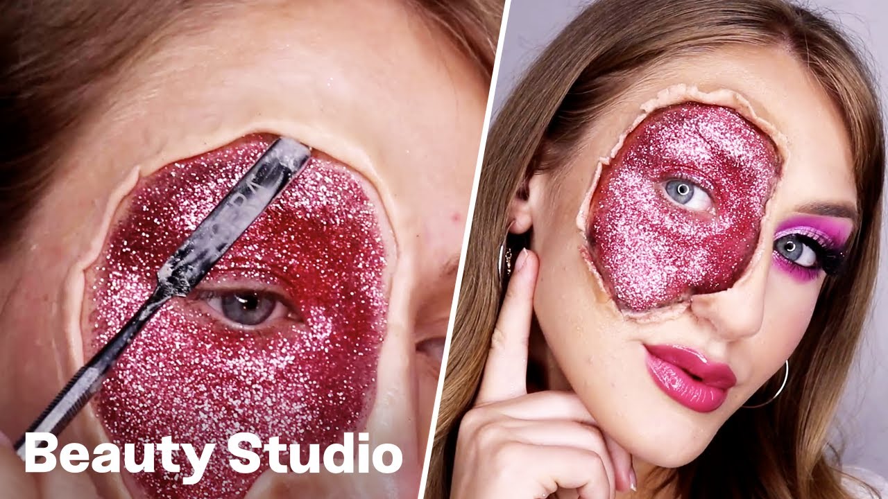 Glitter Ripped Face Illusion Makeup Tutorial! | Beauty Studio