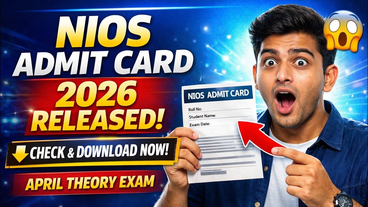 NIOS Admit Card 2026 Released 😱 Check & Download Now | April Theory Exam #nios 