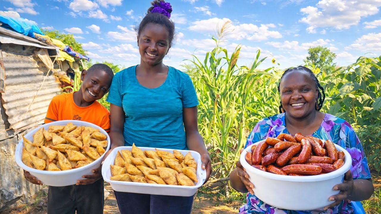 Village Life Cooking | Crispy Samosas, Smokies & Butternut Soup Outdoors