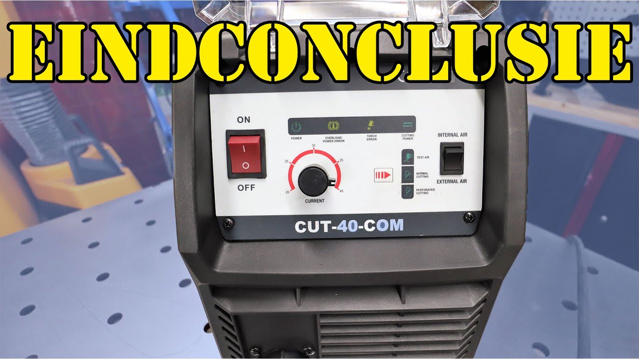 Een 40 Amp&egrave;re plasmasnijder van Lascentrum met ingebouwde compressor eindconclusie.