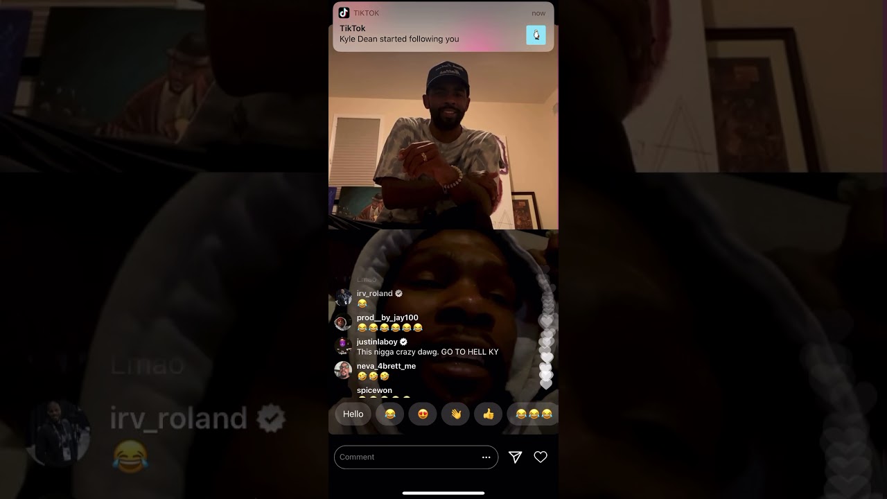 Kyrie Irving talks to Kevin Durant on Instagram live about his performance in the NBA. 12/12/2020