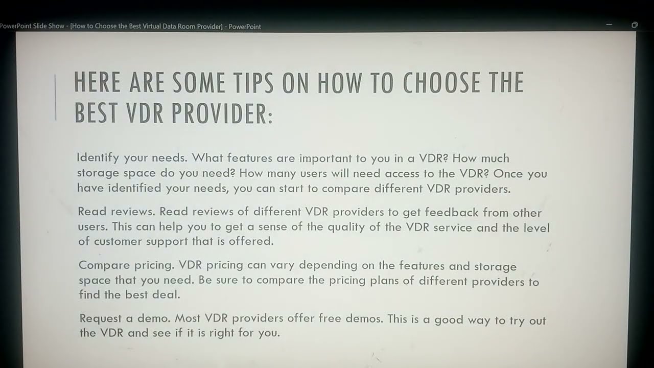 How to Choose the Best Virtual Data Room Provider