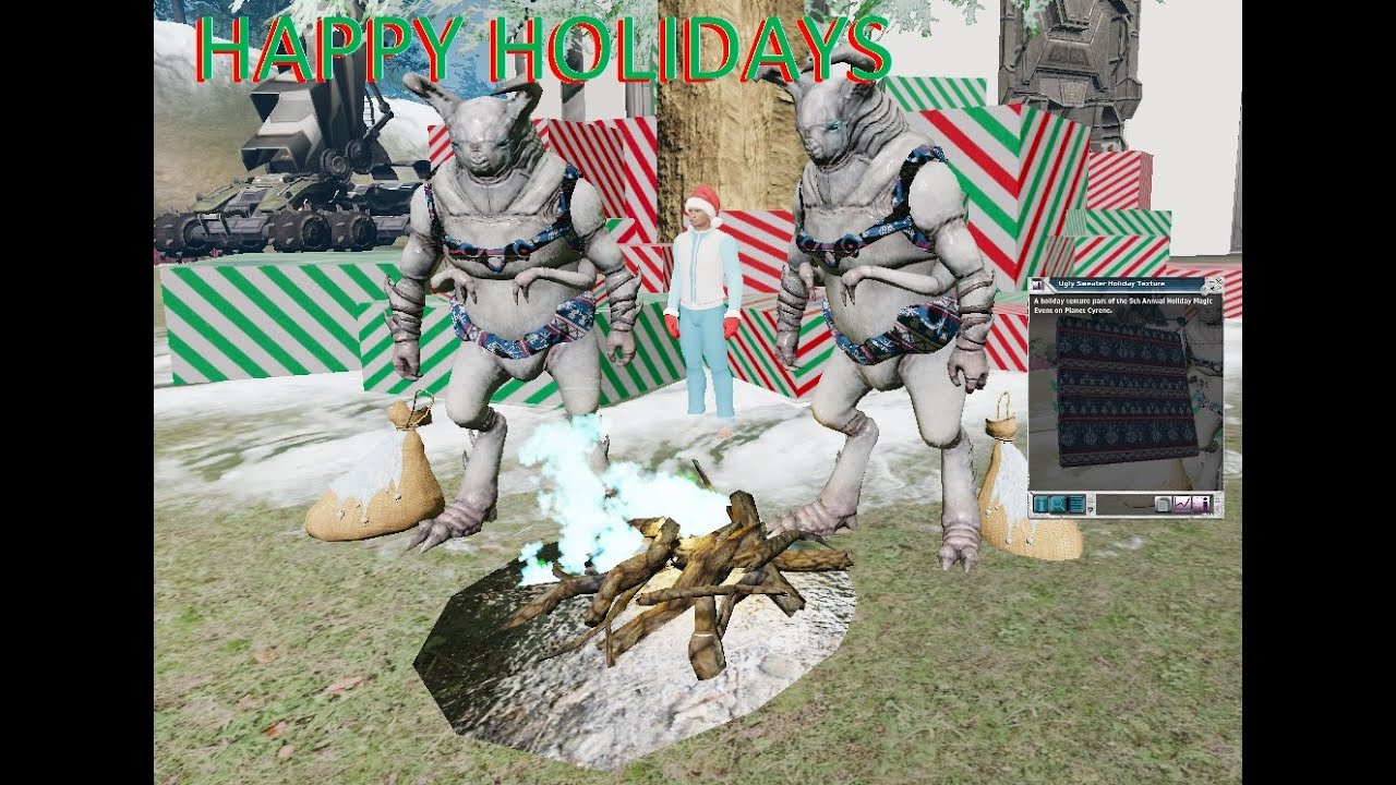PLANET CYRENE - HOLIDAY TEXTURE - UGLY SWEATER TEXTURE BLUEPRINT LOCATIONS! - ENTROPIA UNIVERSE