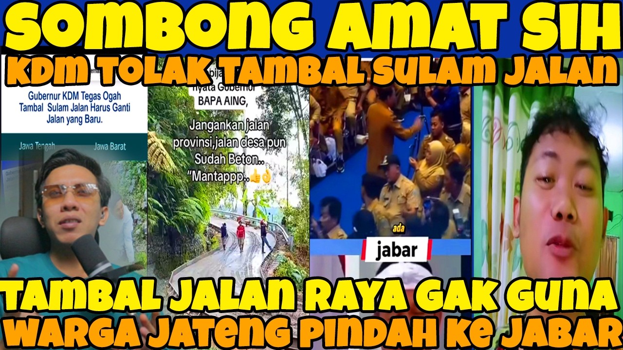 SOMBONG BANGET SIH‼️KDM TOLAK TAWARAN TAMBAL SULAM JALAN RAYA, INI YANG DILAKUKAN GUBERNUR JABAR