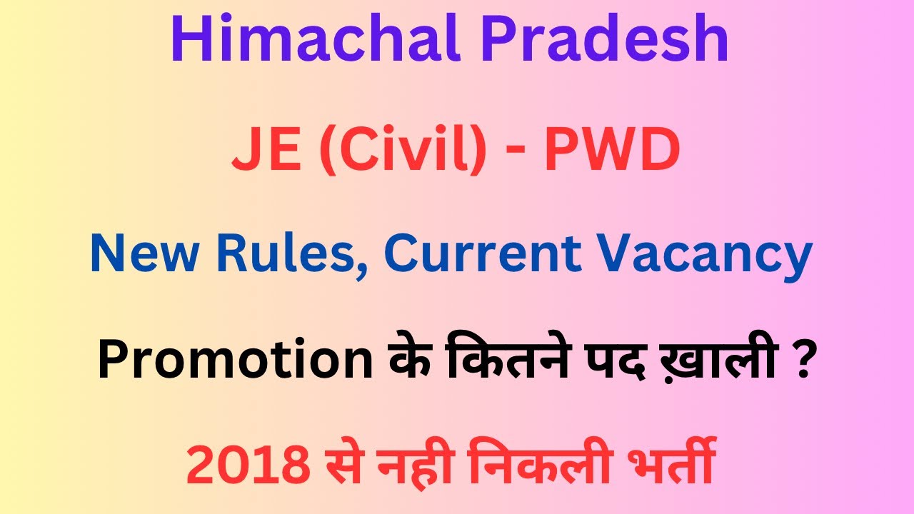 HPPWD - JE (Civil) Vacancy Update || July 2024 || Let's Study ||