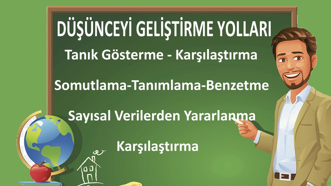 Düşünceyi Geliştirme Yolları | Tanık Gösterme | Sayısal Verilerden Yararlanma | Somutlama | Tanım