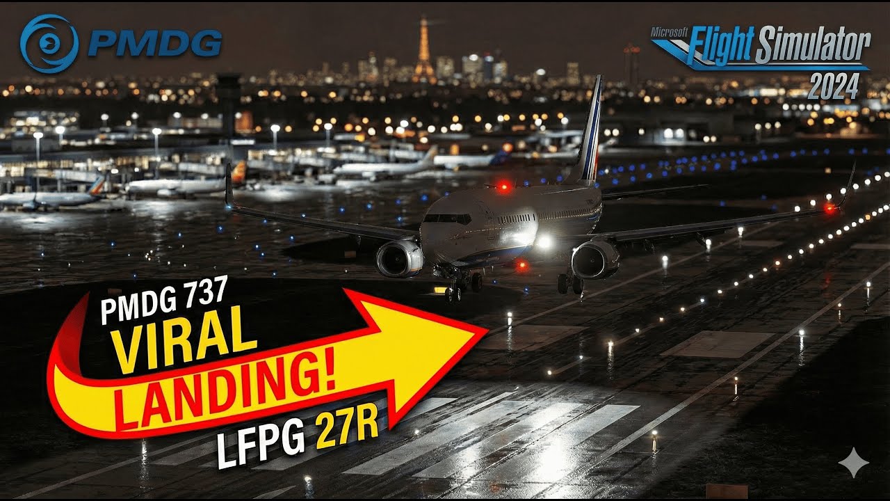 BUTTERY LANDING AT PARIS (LFPG) LANDING PMDG 737 ILS 27R | RTX 4070 Ti Super |  #msfs2024