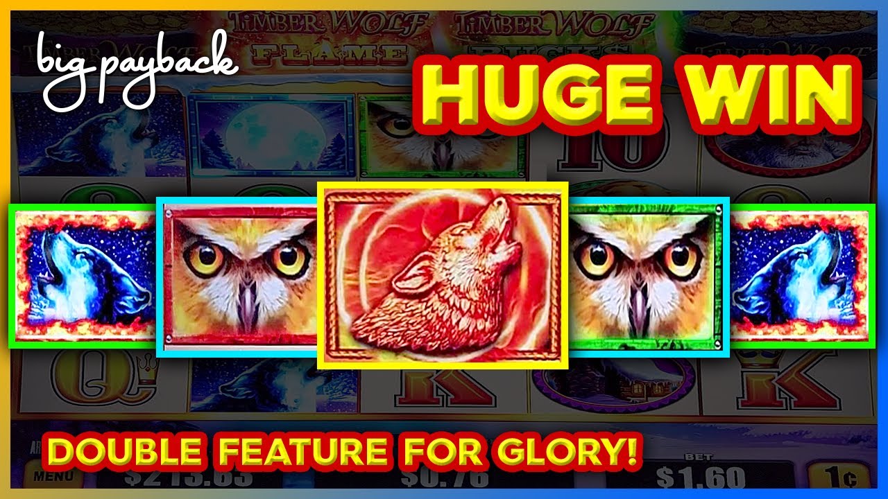 HUGE WIN on Timber Wolf Mega Power Slots!