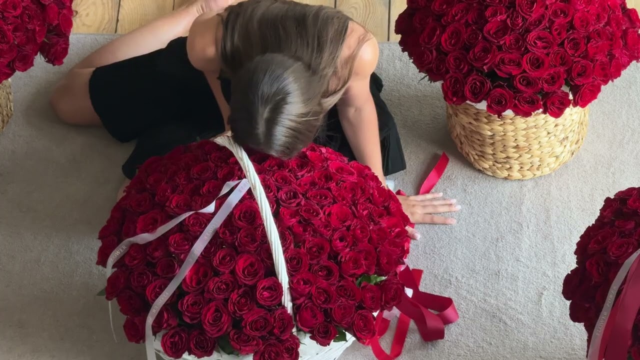 Premium Red Rose Basket Delivery Dubai @FlowerPowerDubai 