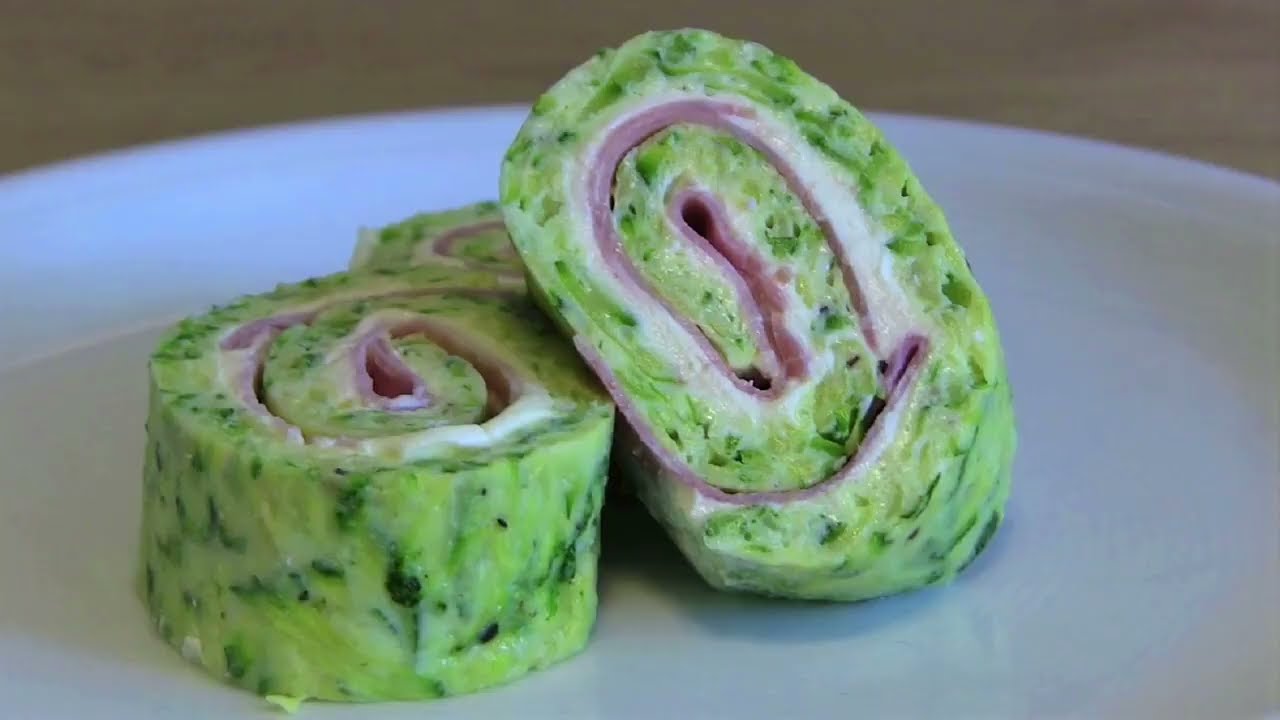 Zucchini Rolle mit Schinken und Frischkäse gefüllt-Zucchini Rolle mit Schinken-ein einfaches Rezept