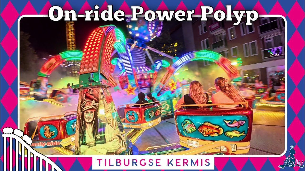 [Tilburgse Kermis 2025] On-ride Power Polyp 's avonds (4K)