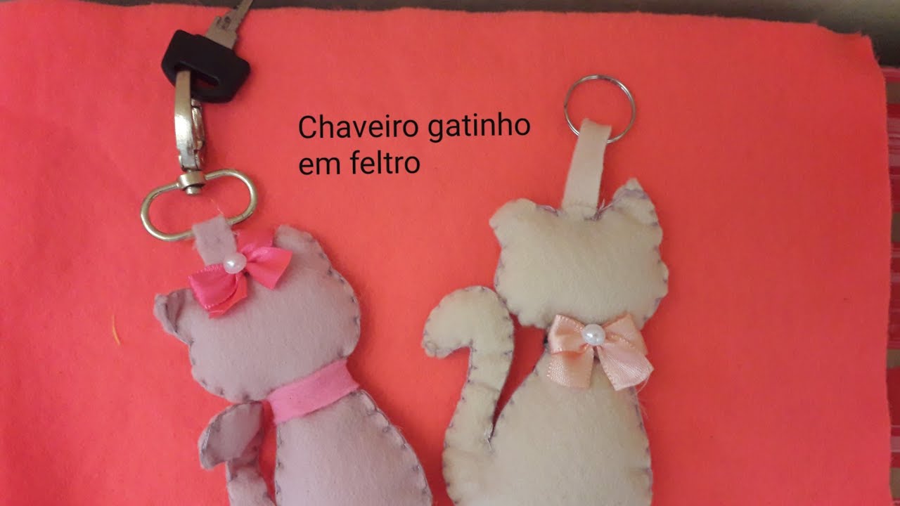 😻Chaveiro de gatinho em feltro😻