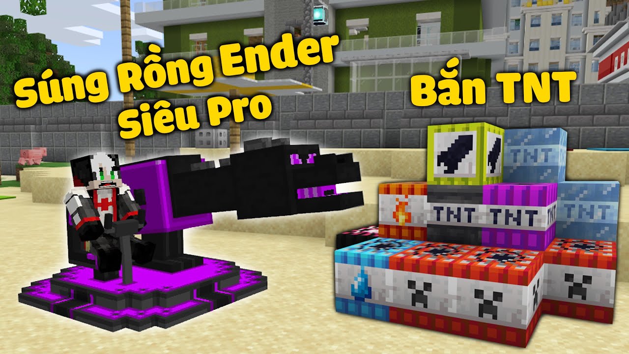 REDHOOD THỬ THÁCH CHẾ TẠO MÁY BẮN TNT BẰNG ĐẦU RỒNG TRONG MCPE*MỀU KHÁM PHÁ 10 LOẠI TNT SIÊU HIẾM