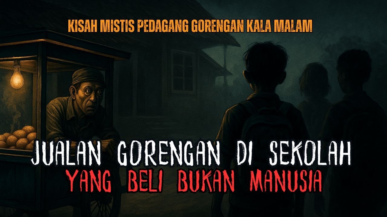 DAGANG GORENGAN DIKALA MALAM DI DEPAN SEKOLAH TAPI YANG BELI BUKAN MANUSIA - cerita horor