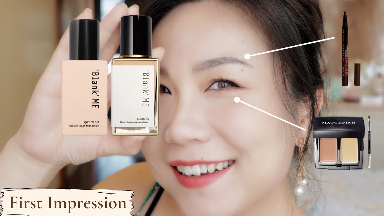 First Time Use NYX Brow Tint Pen 👍| Try On BLANK ME Foundation & MAOGEPING Concelar Duo