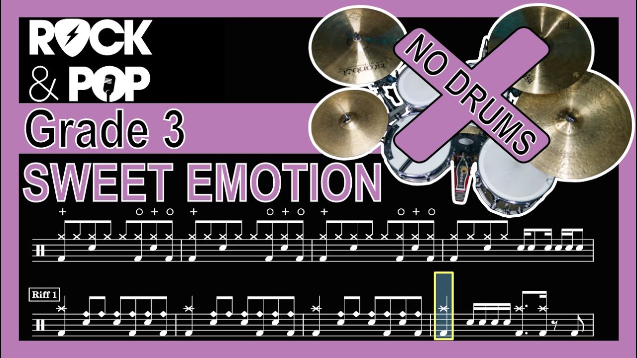 Sweet Emotion - Drumless Track With Notation (Trinity Grade 3)