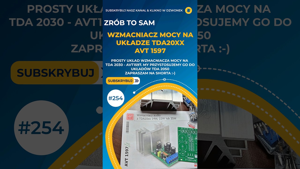 Zr&oacute;b to Sam - Wzmacniacz Mocy na TDA2030 / TDA2040 /TDA 2050 - AVT1597 - #shorts #short #diy [S/254]