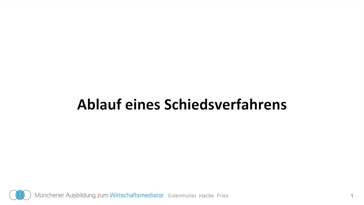 Ablauf eines Schiedsverfahrens