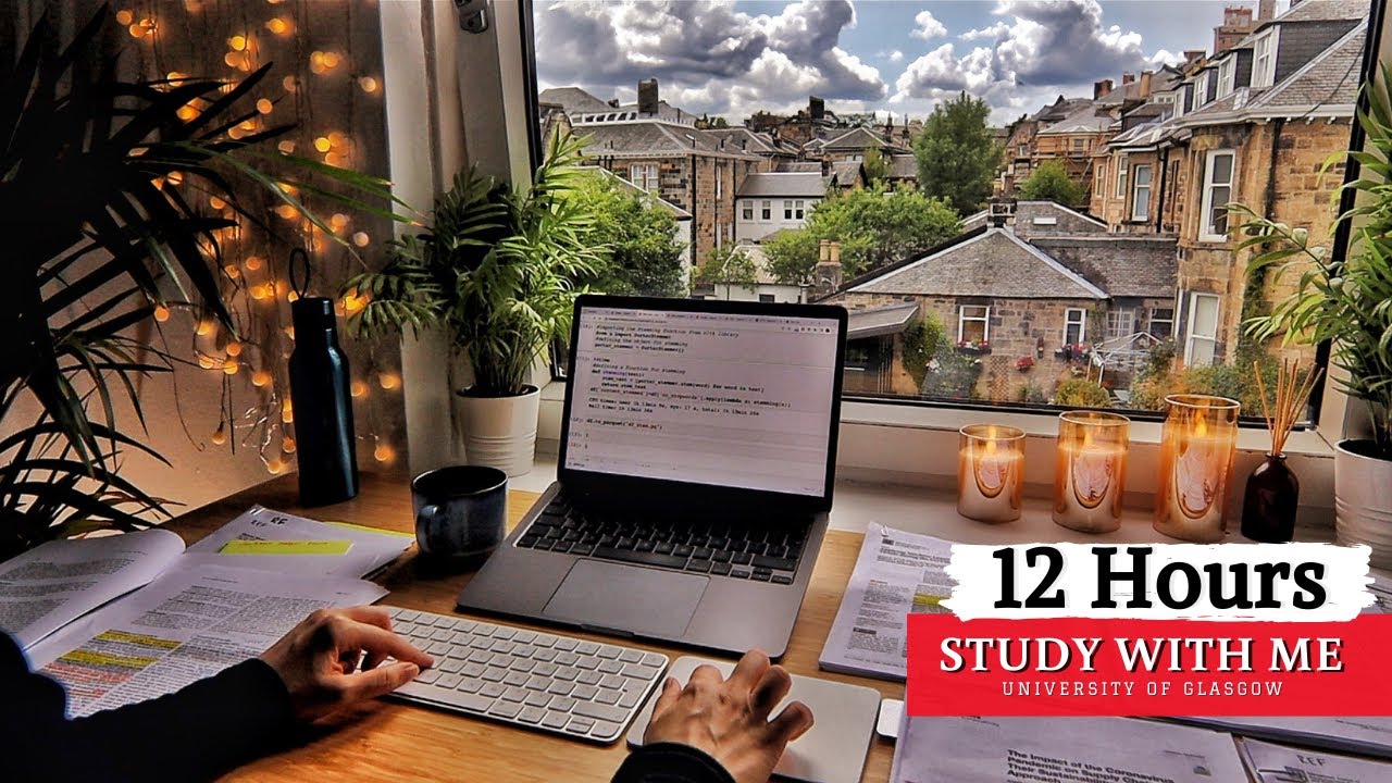 12 Hour Study With Me ⏰ Deep Focus | No Music, Background Noise, 10-Min Breaks | Merve