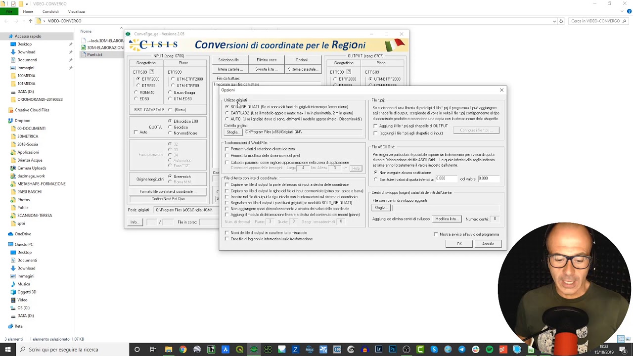 Trasforma coordinate con il software gratuito CONVERGO