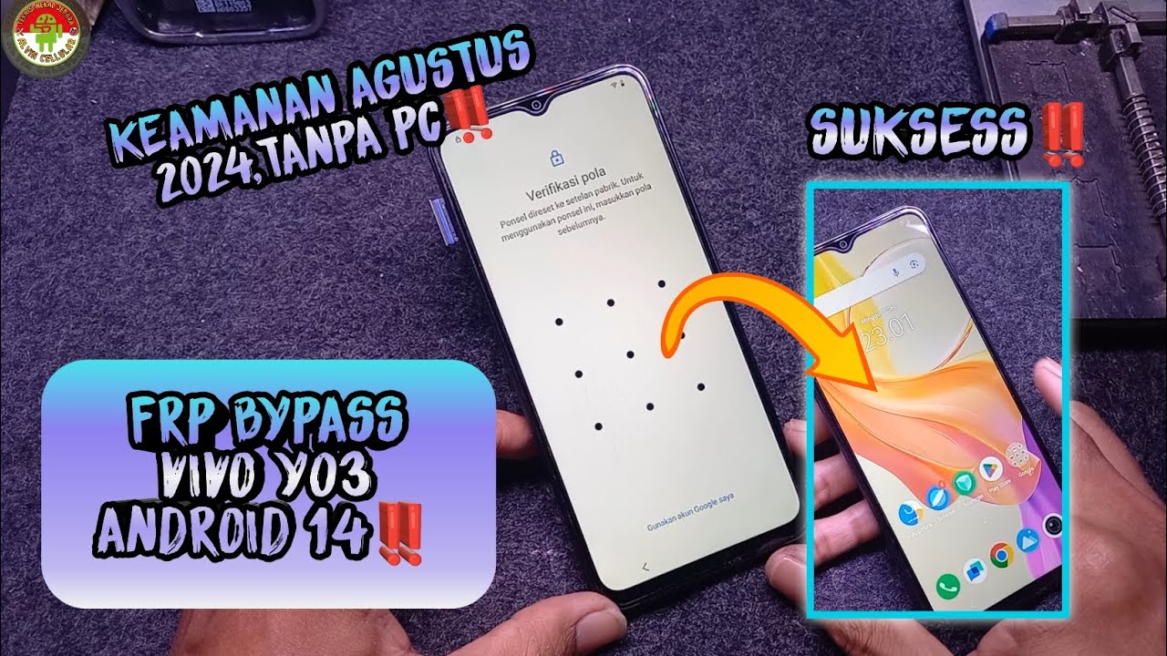 FRP BYPASS VIVO Y03 ANDROID 14 KEAMANAN AGUSTUS 2024,TANPA PC‼️