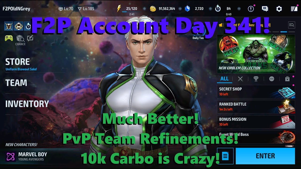 Marvel Future Fight: F2P Account Day 341!  Much Better! PvP Team Refinement! Let us Spend! 🙏🤓🧨