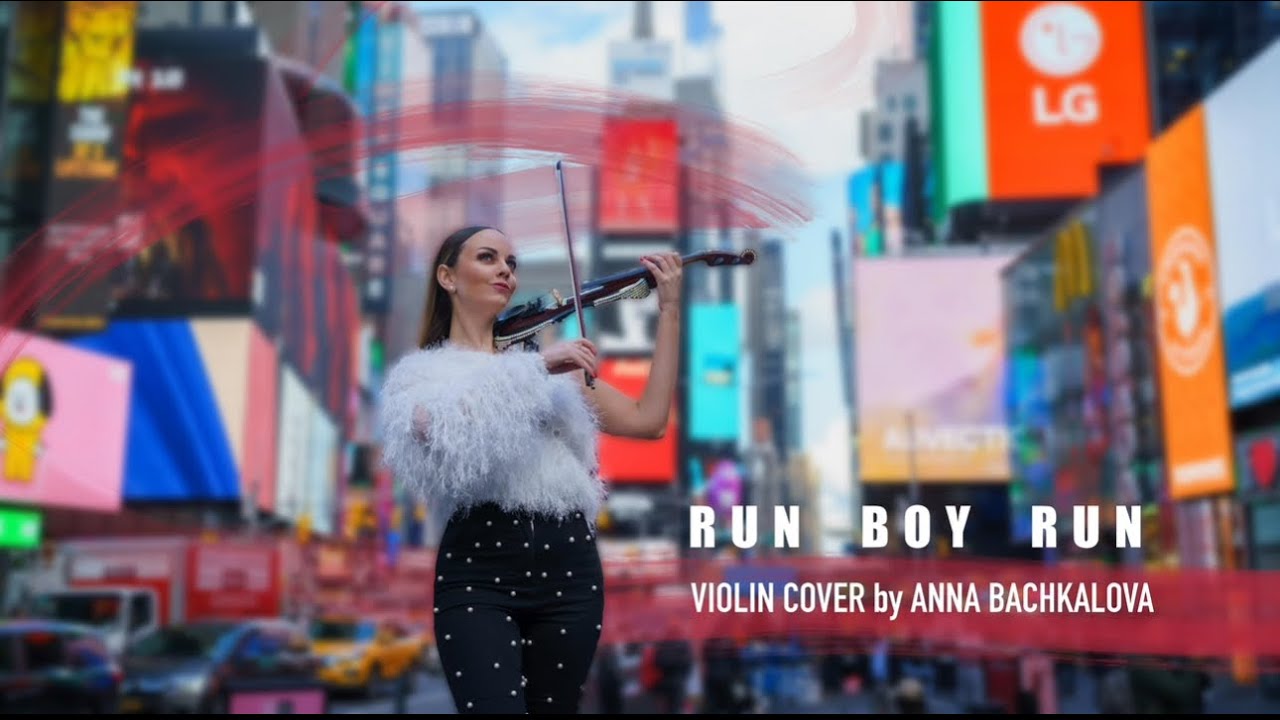 VIOLIN COVER by Anna Bachkalova - Run Boy Run violinist NYC Times Square Promo Divergent soundtrack