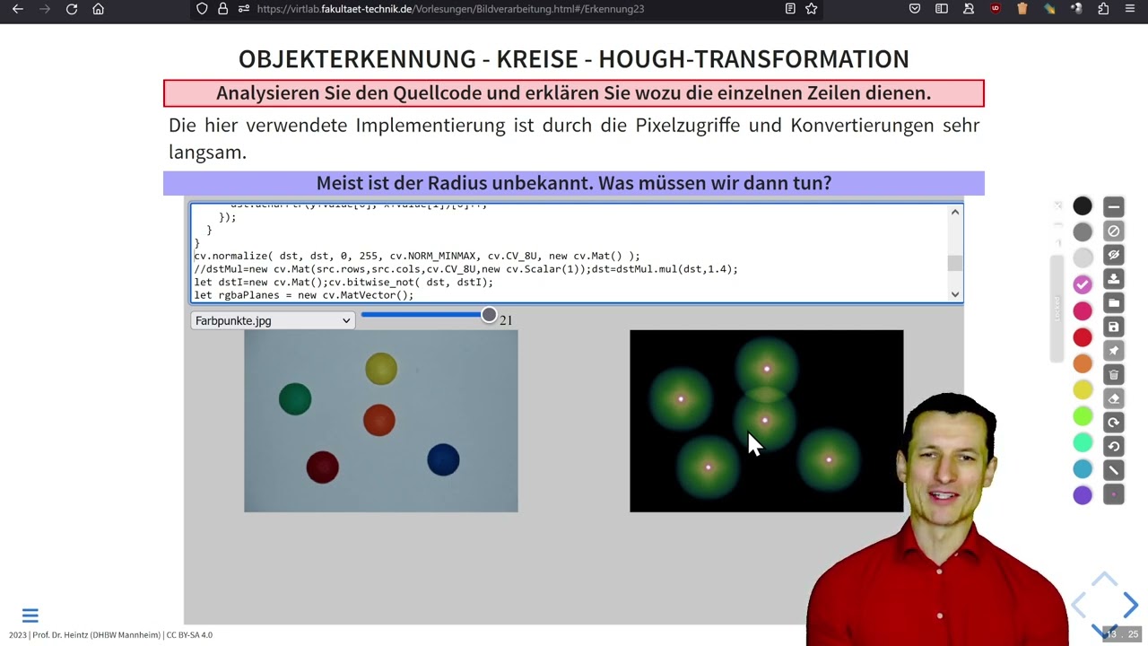 Bildverarbeitung - Objekterkennung - Hough Transformation f&uuml;r Kreise