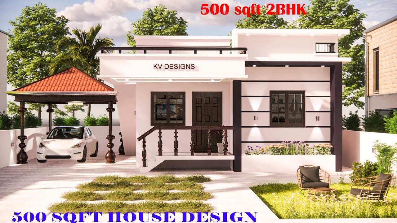 500 SQFT 2Bed Room House Design | Small House Design | Interior Walkthrough | kv designs