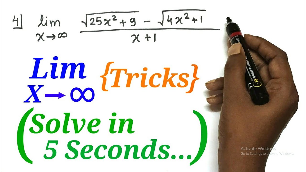 Limits to Infinity | Limits | MH-CET Tricks | Mathematics | Solution in 5 Seconds