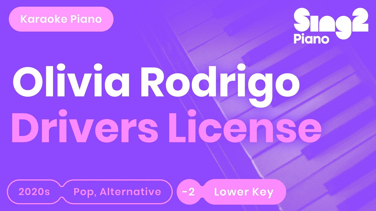 Olivia Rodrigo - drivers license (Lower Key) Karaoke Piano