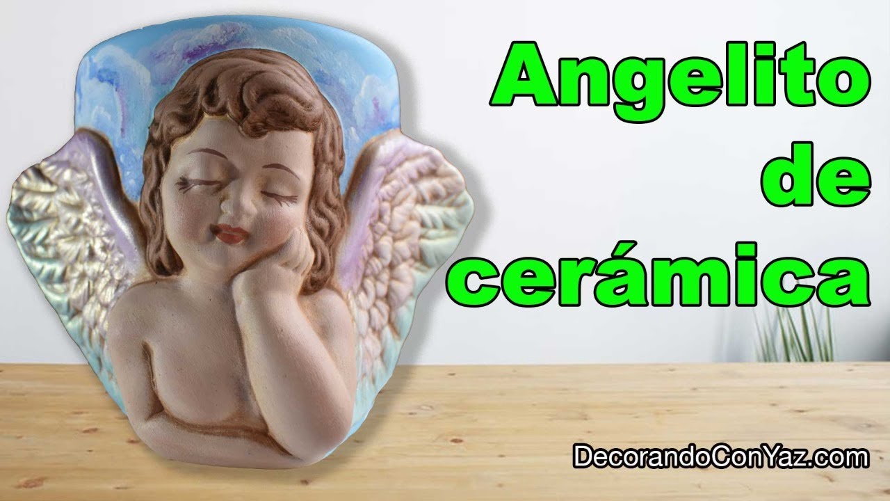 PINTANDO ANGELITO con NUBES de CERÁMICA/TECNICA DIFUMINADO/Decorando con Yaz