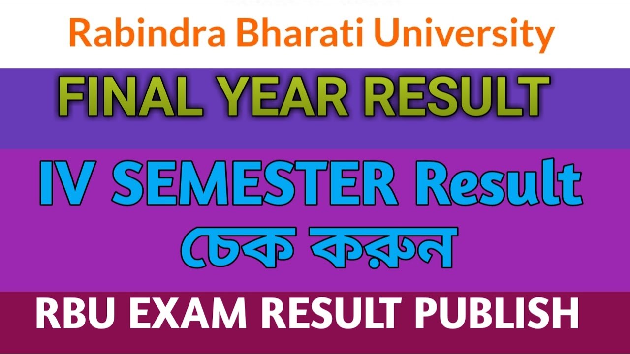 RBU Semester 4 result publish✔️ Rabindra Bharati University iv semester result declare