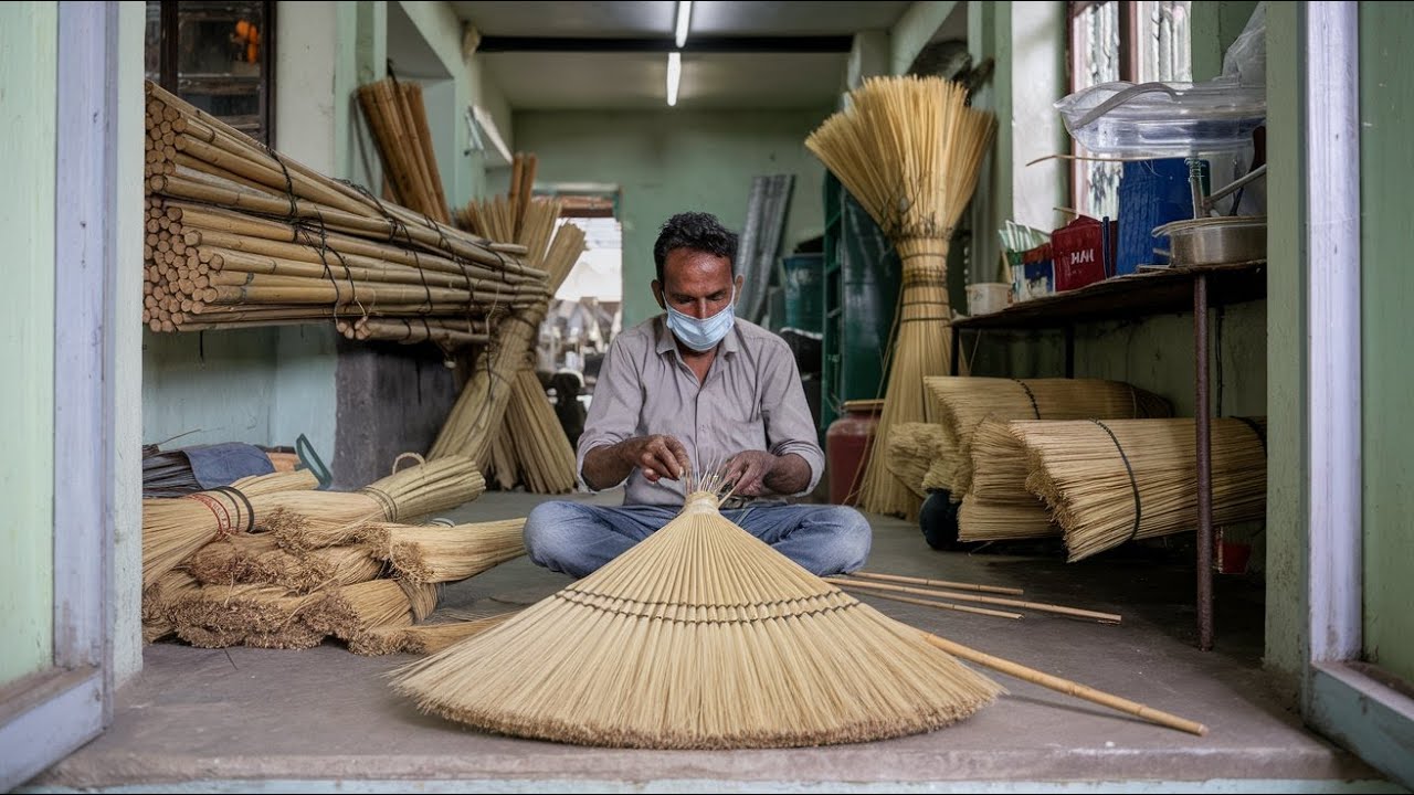 The Art of Bamboo Broom Making | Traditional Handcraft Skills