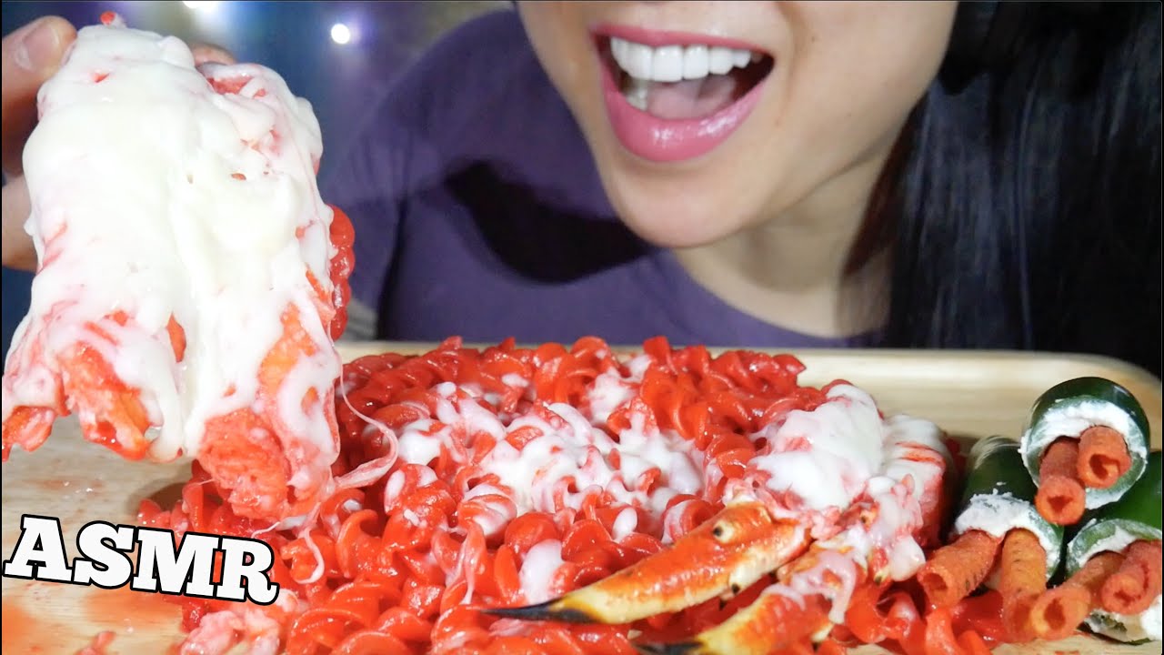 ASMR CHEESY KING CRAB HOT CHEETOS MAC & CHEESE + TikTok SNACK (EATING SOUNDS) NO TALKING | SAS-ASMR