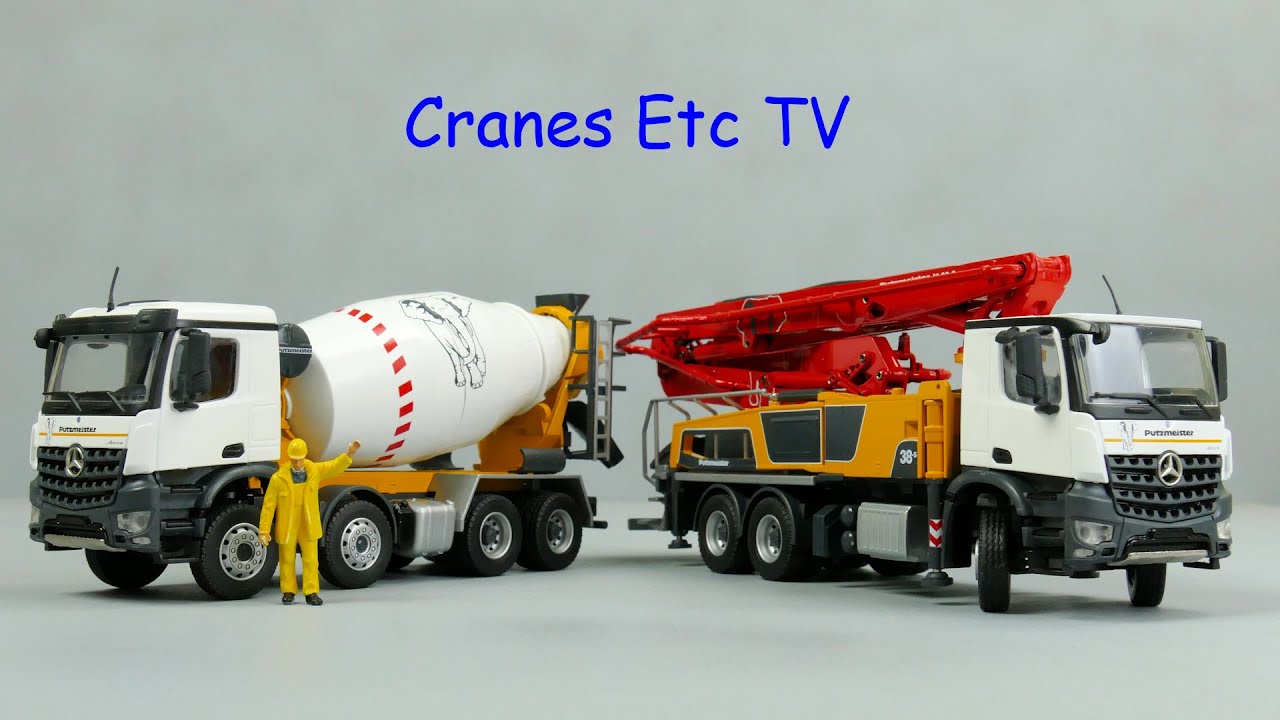Бетононасос Conrad Putzmeister M38-5 и автобетоносмеситель P9G UL от Cranes Etc TV