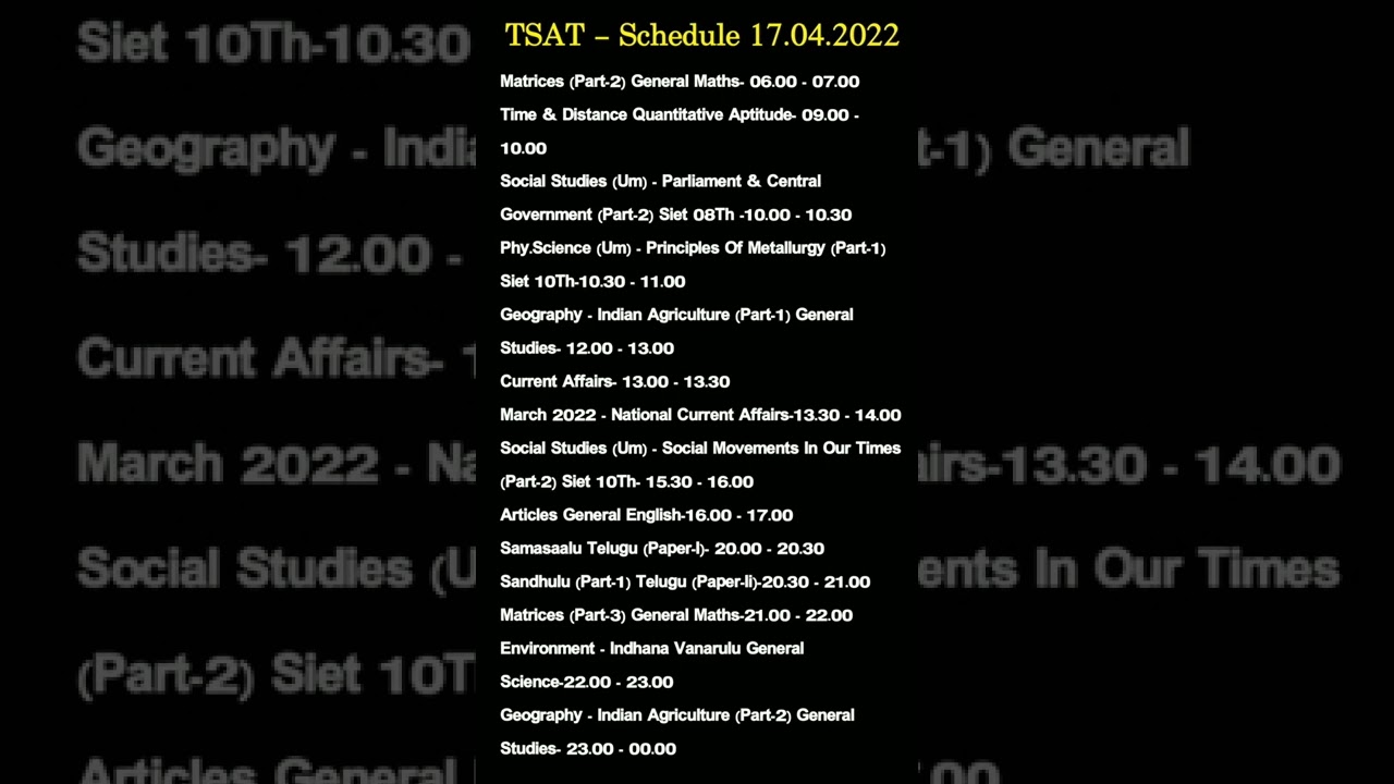 tsat online coaching schedule 17.04.2022 #successkeyjobinfo