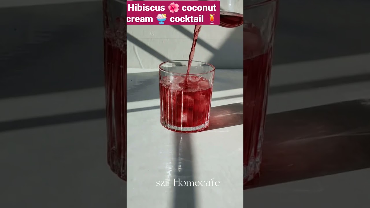 hibiscus 🌺 coconut 🥥 cream cocktail 🍹||summer vibes best drink in summer #shorts #viral