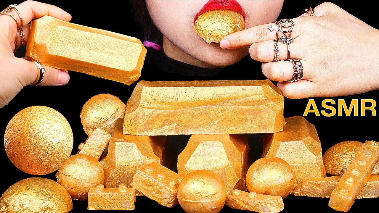 ASMR *KOHAKUTO* MUKBANG GOLD DESSERTS EATING SOUNDS 골드바 코하쿠토 먹방 황금 디저트 이팅 사운드 먹방 쇼