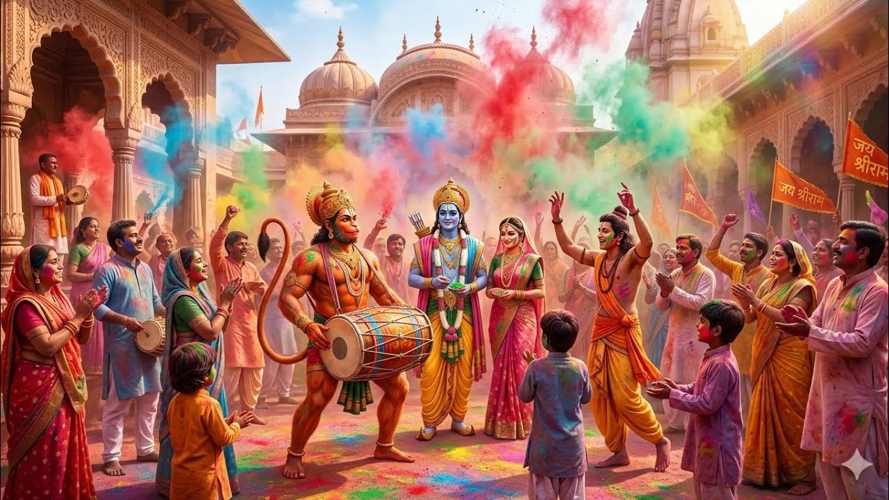 Magical Holi in Ayodhya! Colors Rain Down in Avadh with Ram, Sita, and Hanuman Hindi Song