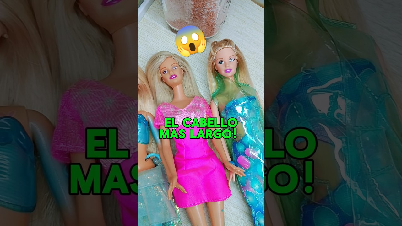 Mi BARBIE con el CABELLO m&aacute;s LARGO! 😱 #wow #genial #viral #shorts #omg #video #barbie #doll