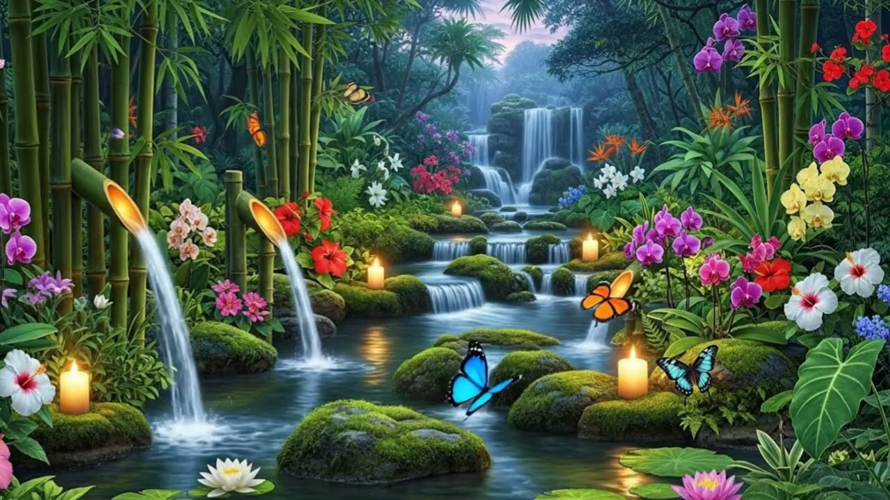 Relaxing Music for Healing Paino 🌺Sounds, Water 🌺Sounds, Relieves Stress, Anxiety