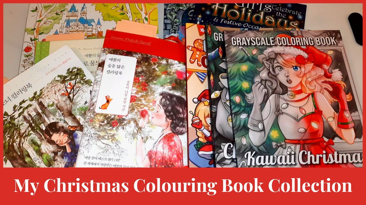 My Christmas Colouring Book Collection & Completed Pages