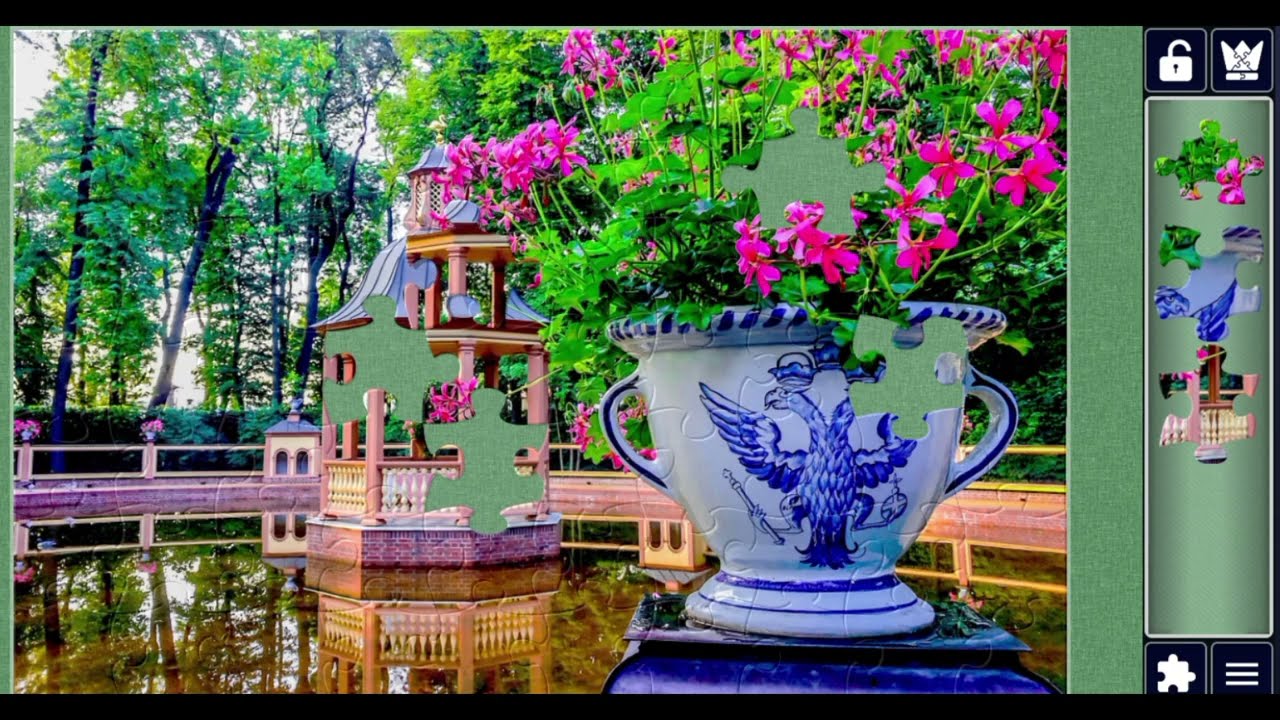 Gazebo and a Vase in Summer  Garden 🧩 //beautiful jigsaw puzzle game 🧩//@jigsawpuzzle45