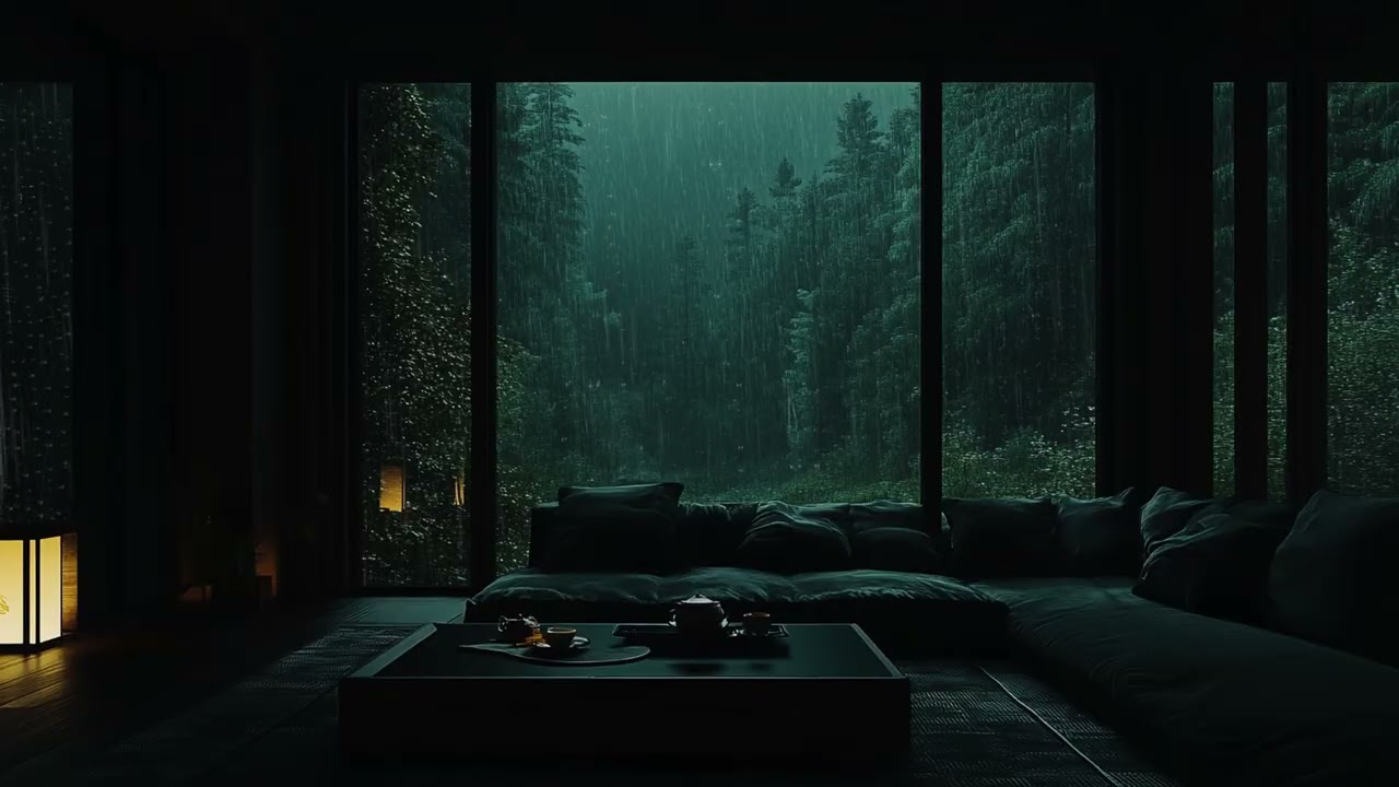 Deep Mountain Rain in a Quiet Night (No Ads) 🌧️ | Dark Bedroom Ambience for Restful Sleep